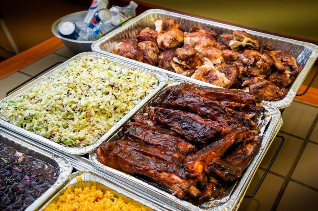 Professional catering setup