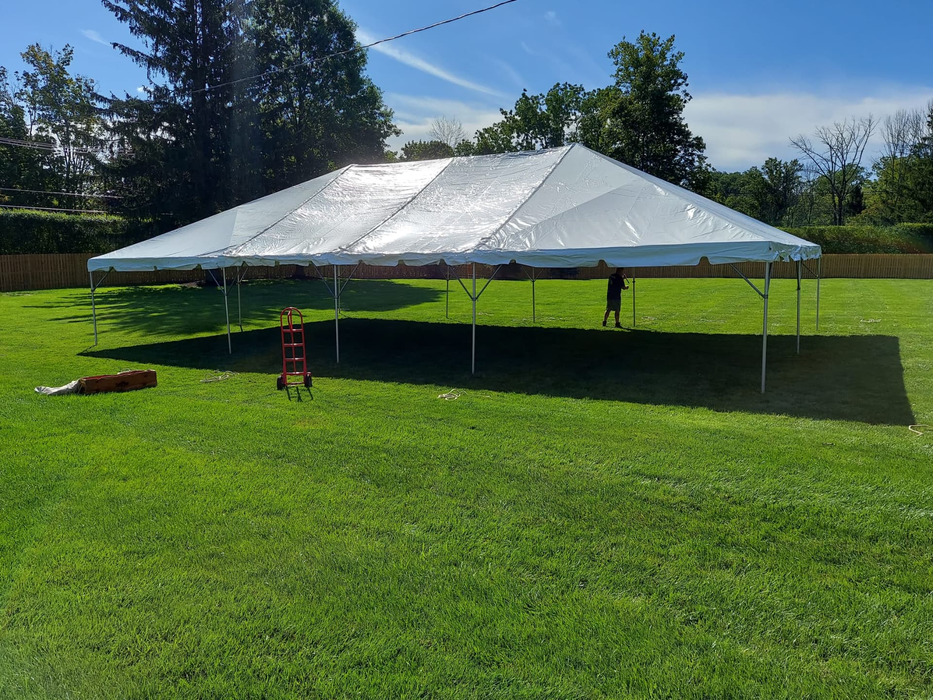 Beautiful backyard tent setup