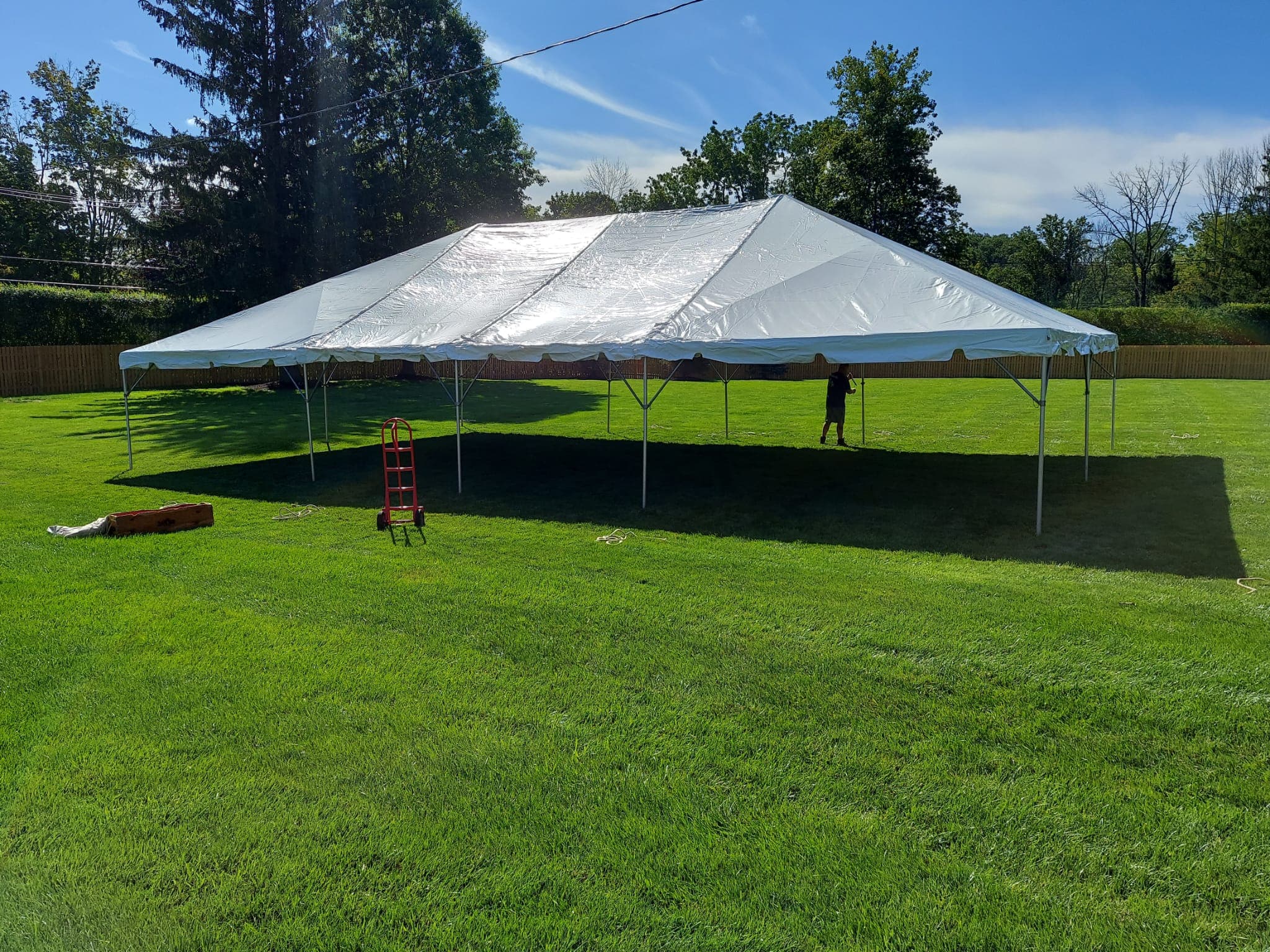 Beautiful backyard tent setup